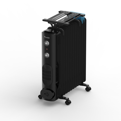 BAIN DHUILE11ELEMENT2400W+VENTILO/NOIR